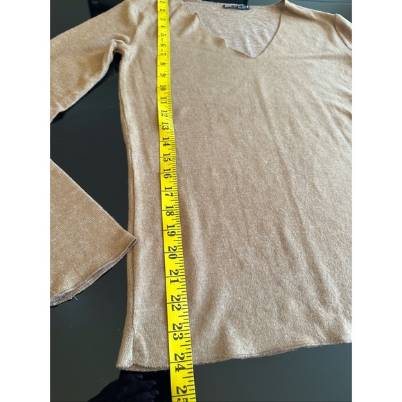 Zara Light Knit V- Neck Long Sleeve Sweater Top, S - Picture 9 of 12